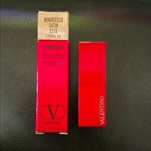 NIB Valentino Minirosso Satin Lipstick in Ethereal Red